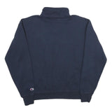 CHAMPION Mens Navy Georgetown 1/4 Zip L Cotton Blend Sweatshirt Pullover