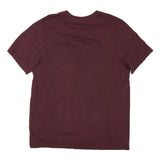 NIKE Mens Maroon Classic T-Shirt L Short Sleeve Crew Neck Logo Cotton Blend