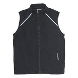 NEW BALANCE Mens Black Athletic Polyester Zip Jacket L Reflective Stripe