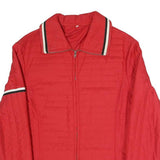 Womens Red Polyester Blend Quilted Zip Jacket XL Casual Lightweight Outerwear