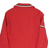 Womens Red Polyester Blend Quilted Zip Jacket XL Casual Lightweight Outerwear