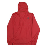 THE NORTH FACE Mens Red Hooded Zip Cotton Jacket L Outdoor Lightweight Plain