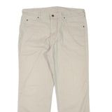 LEE Mens Regular Fit Beige Cotton Blend Trousers W34 L27 Zip Closure Casual