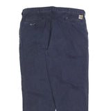 CARHARTT Mens Relaxed Navy Blue Cotton Blend Trousers W40 L34 Workwear Zip