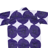 Mens Purple & White Abstract Pattern Shirt L Polyester Blend Summer