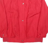 Womens Red Button Jacket M Plain Classic Casual Lightweight