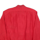 Womens Red Button Jacket M Plain Classic Casual Lightweight