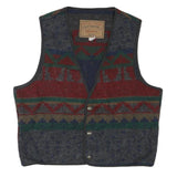 BRANDO Mens Multi Colour Button Jacket M Cotton Blend Geometric Pattern Casual