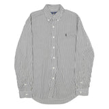 RALPH LAUREN Mens Black & White Stripe Cotton Shirt M Button Down Long Sleeve