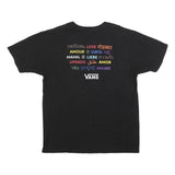 VANS Mens Black Pride Is Graphic T-Shirt L Short Sleeve Crew Neck Cotton Blend