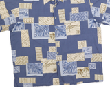 COOKE STREET Mens Blue Beige Hawaiian Shirt 2XL Cotton Blend Relaxed Fit Summer
