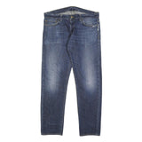 CARHARTT Mens Slim Blue Denim Slim Jeans W34 L32 Classic Button Closure