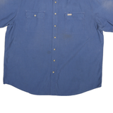 CARHARTT Mens Blue Cotton Blend Short Sleeve Shirt 2XL Workwear Casual