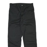 CARHARTT Mens Black Regular Fit Straight Cotton Blend Trousers W34 L31 Workwear