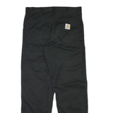 CARHARTT Mens Black Regular Fit Straight Cotton Blend Trousers W34 L31 Workwear