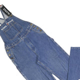 KARL KANI Womens Blue Denim Dungarees Regular Fit Cotton Blend M W30 L34 Logo