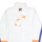 FILA Mens White Blue & Orange Tennis Jacket 2XL Polyester Zip Sports