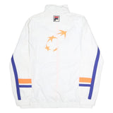 FILA Mens White Blue & Orange Tennis Jacket 2XL Polyester Zip Sports