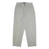 POLO RALPH LAUREN Mens Cotton Grey Relaxed Straight Trousers W30 L32 Classic