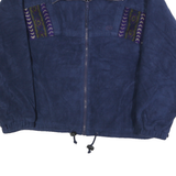 CB Womens Blue Full Zip Jumper Round Neck Basic Knit Plain M Casual Warm Fleece