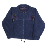 CB Womens Blue Full Zip Jumper Round Neck Basic Knit Plain M Casual Warm Fleece