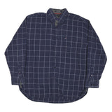 TOMMY HILFIGER Mens Blue Pattern Shirt XL Cotton Blend Long Sleeve Button Down