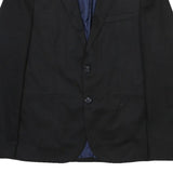 ZARA MAN Mens Black Jacket M Cotton Blend Classic Button Closure Plain Smart