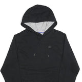 CHAMPION Mens Black Hoodie S Cotton Blend Pullover Lightweight Drawstring