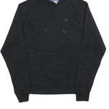CHAMPION Mens Black Hoodie S Cotton Blend Pullover Lightweight Drawstring
