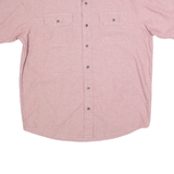 WRANGLER Mens Pink Cotton Blend Short Sleeve Shirt M Button Front Casual