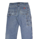DICKIES Mens Regular Blue Denim Straight Button Jeans W32 L29 Workwear