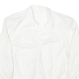 Womens White Rayon Basic Shirt Long Sleeve Collared Button Neck Plain M