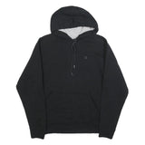 CHAMPION Mens Black Hoodie S Cotton Blend Pullover Logo Sweatshirt