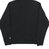CHAMPION Mens Black Hoodie S Cotton Blend Pullover Logo Sweatshirt