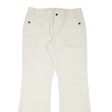 TOMMY HILFIGER Womens Cotton Blend Cream Regular Fit Straight Trousers W34 L33