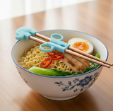 Anygleam Blue Red Rainbow Elephant Chopsticks – 1 Pair | Reusable Stainless Steel Cartoon Kids Utensils