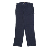 CARHARTT Womens Regular Fit Navy Cotton Blend Straight Leg Trousers W28 L31