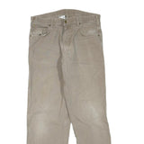 CARHARTT Mens Regular Fit Beige Denim Jeans W36 L34 Workwear Zip Closure Durable
