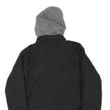 WRANGLER Mens Black & Grey Hooded Cotton Blend Jacket S Button Closure Casual