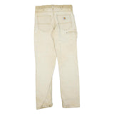 CARHARTT Mens Cotton Blend Beige Regular Fit Straight Leg Trousers W32 L34
