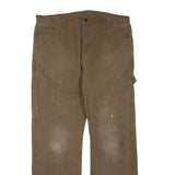 DICKIES Mens Regular Fit Brown Cotton Blend Straight Trousers W38 L32 Workwear