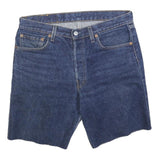 LEVI'S Mens Denim Blue Denim Cut-Off Shorts M W33 501 Relaxed Fit