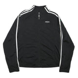 ADIDAS Womens Black & White Sports Track Jacket M Polyester Blend Zip