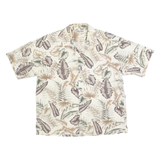 HOLLIS RIVER Mens Cream Floral Print Cotton Shirt XL Summer Casual Tropical