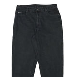 TEDDYS Mens Relaxed Black Cotton Blend Denim Jeans W33 L29 Casual Zip Closure