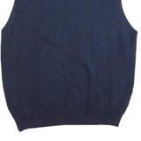 IZOD Mens Navy & Grey Argyle Patterned V-Neck Cotton Jumper L Sleeveless Classic