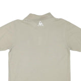 LE COQ SPORTIF Mens Beige Cotton Blend Short Sleeve Polo Shirt S Classic Casual
