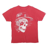 EXS Mens Red Graphic T-Shirt M Short Sleeve Crew Neck Cotton Blend Casual