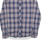 GUESS Mens Blue & Maroon Check Shirt M Cotton Blend Button Collar Casual