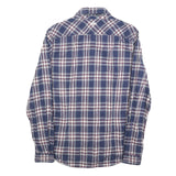 GUESS Mens Blue & Maroon Check Shirt M Cotton Blend Button Collar Casual